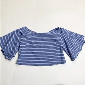 Torn Ronny Kobo Crop Top Short Flutter Sleeves M